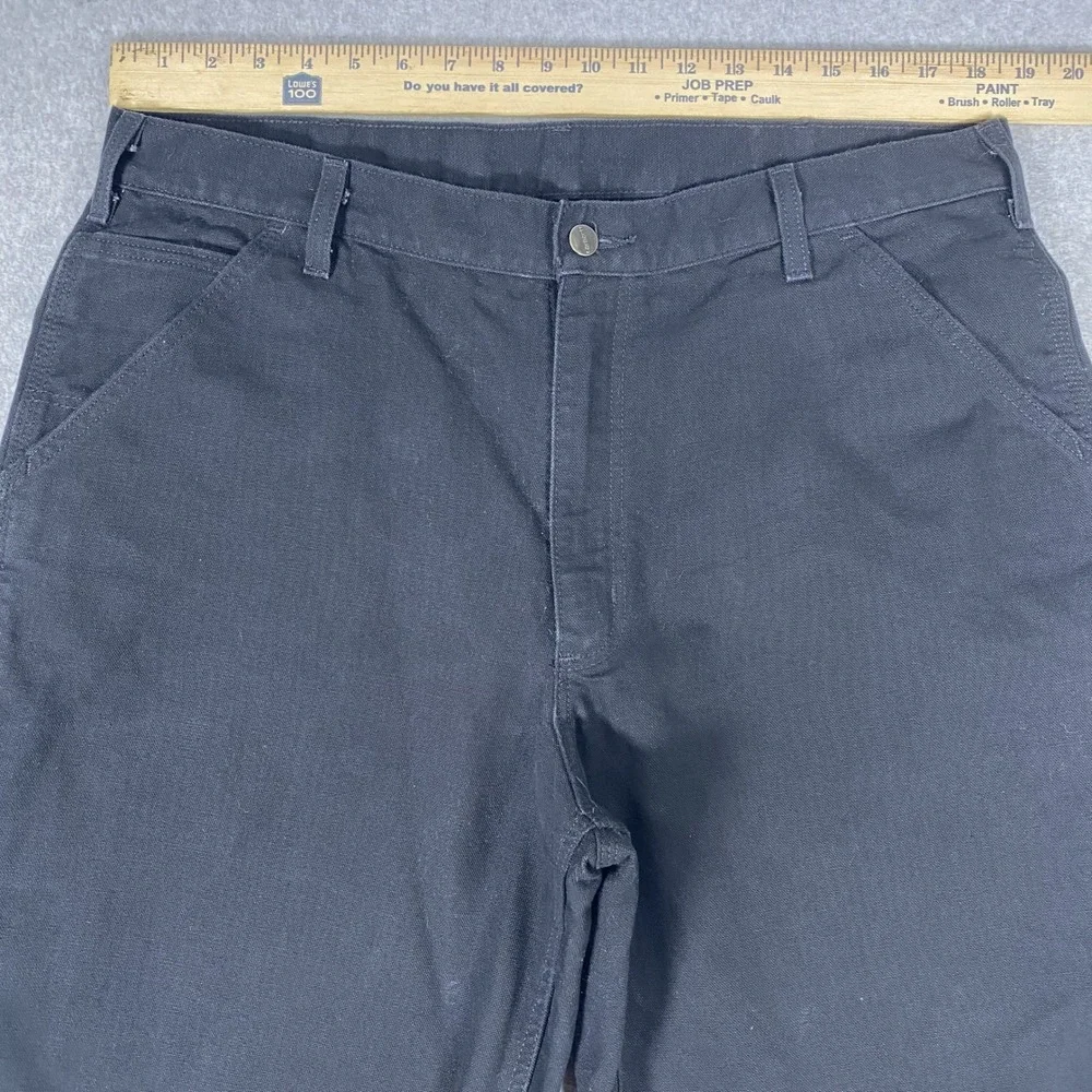 Carhartt Carpenter Pants Mens 38x32 Black Loose Fit Canvas Work B11-BLK